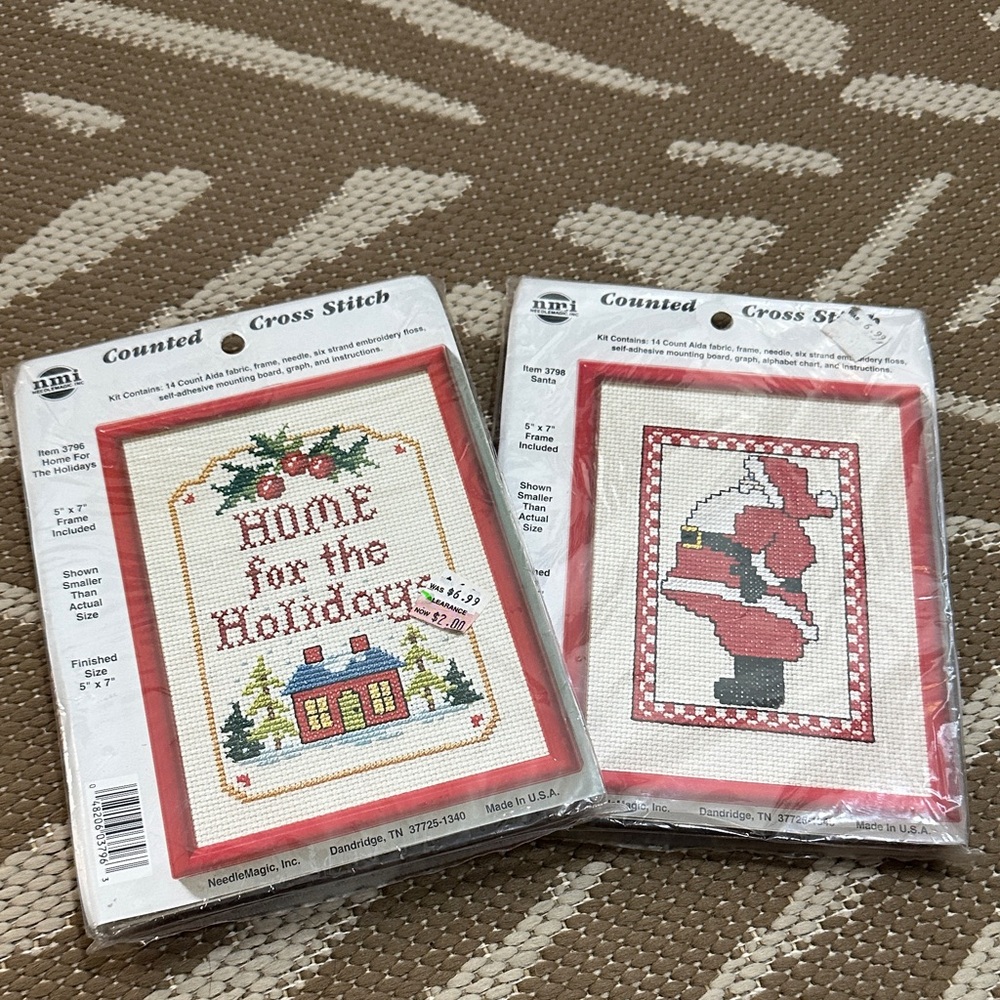 NeedleMagic NMI Counted Cross Stitch Kits Home for the‎ Holidays & Santa Vintage